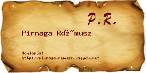 Pirnaga Rémusz névjegykártya
